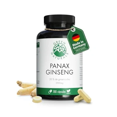 Imagen de Panax Ginseng Extracto de 10:1 (=14.000mg) altamente dosificado con 1400mg por dosis diaria, incluyendo 280 mg ginsenoides 180 cápsulas