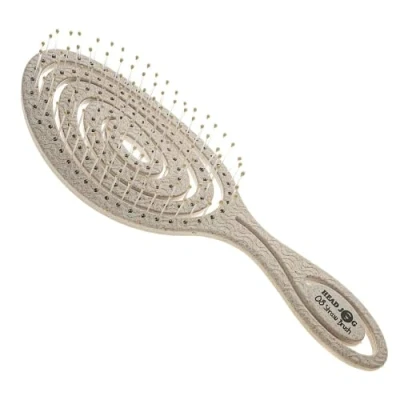 Imagen de Head Jog 08 Cepillo de paja con aberturas para el cabello, cerdas flexibles, flexibles y suaves, desenreda cabello húmedo o seco. desenredante ecológico cabellos rizados ondulados