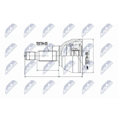 Imagen de NTY NPZ FR 017 Junta Homocinética Eje delantero, izquierda, derecha FORD: Transit Connect Mk1 Furgón, Tourneo