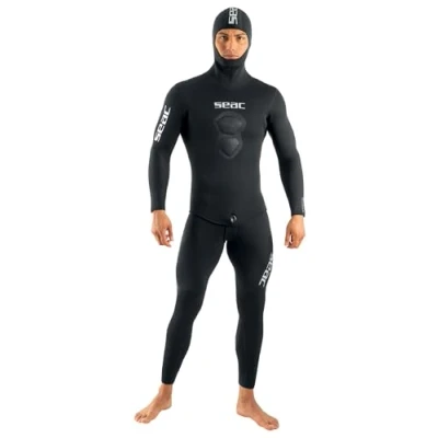 Imagen de Seac Royal, Traje de Neopreno biforado 7 mm para Buceo o apnea, Pantalon y Chaqueta con Capucha