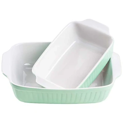 Imagen de Mäser, Serie Kitchen Time, Ramequín (25,5 x 19 cm/33 24 cm), rectangular, EN Juego de 2, Color Verde