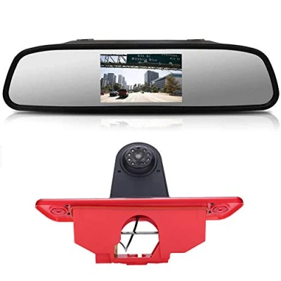Imagen de Espejo retrovisor HD de 4.3 Pulgadas + CCD Transporter Van Nocturna IR Luz Freno Cámara Marcha Atrás Visión Trasera Coche para Peugeot Expert/Fiat Scudo/Citroen Jumpy
