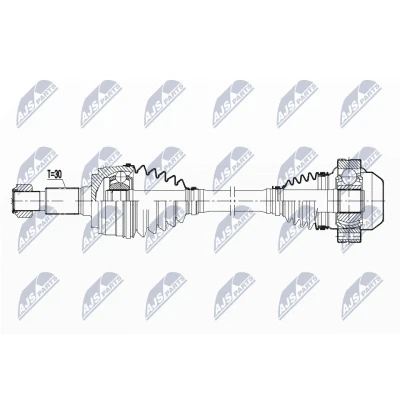 Imagen de NTY NPW PS 005 Árbol de transmisión Eje delantero, izquierda, derecha 536 PORSCHE: Cayenne