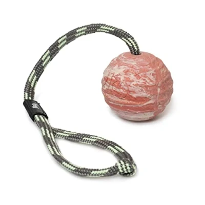 Imagen de Pelota IDC de Goma Natural con Asa Cerrable, Estriado Horizontalmente, 70 mm