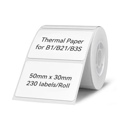 Imagen de NIIMBOT Cinta de etiquetas térmicas para impresoras B1 B21 B3S, etiqueta dirección impermeable, autoadhesiva 2&quot; x 1&quot; (50x30 mm), 1 rollo 230