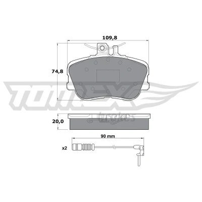 Imagen de TOMEX brakes TX 11 461 Juego de pastillas freno Eje delantero con contacto avisador desgaste MERCEDES BENZ: Clase C Berlina, T modell