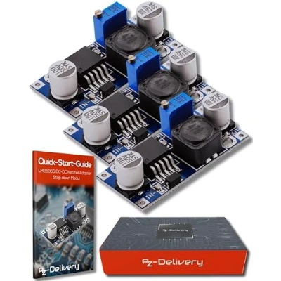 Imagen de AZDelivery 3 x LM2596S DC Adaptador de Corriente Modulo Step Down Compatible con Arduino E Book Incluido!