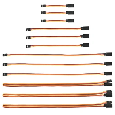 Imagen de GTIWUNG 12Pcs Cable de Extension Servo, 75mm/150mm/300mm/600mm JR Servo Extensión, Receptor Enchufes Conectores Mujer a Hombre RC Avión 3 Cada