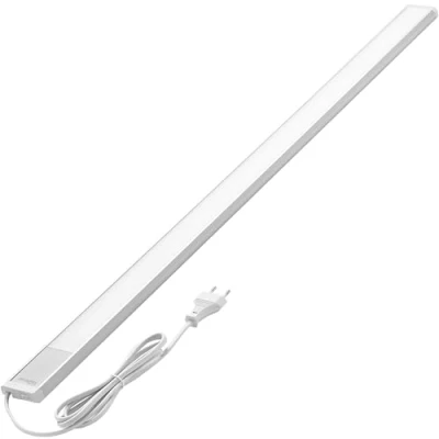 Imagen de Oktaplex Riva Luz LED plana bajo armario cocina 1110lm blanco cálido 90cm plata con interruptor de 15W 230V