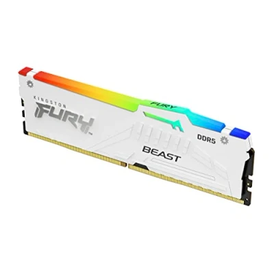 Imagen de Kingston FURY Beast Blanco RGB EXPO 32GB 5600MT/s DDR5 CL36 DIMM Memoria gamer para Ordenadores de sobremesa Kit 2 KF556C36BWEAK2 32