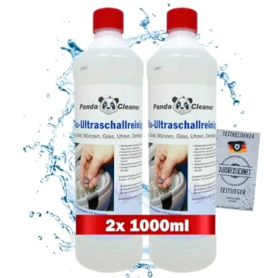 Imagen de PandaCleaner Limpiador ultrasónico baños de ultrasonidos: Concentrado para Gafas, Joyas, Productos dentales, Oro, Monedas, Vidrio, Relojes y Mucho más. 2000ml