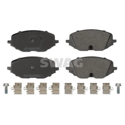 Imagen de SWAG 33 10 7800 Juego de pastillas freno Eje delantero preparado para indicador desgaste con material fijación VOLKSWAGEN: Golf VIII Hatchback