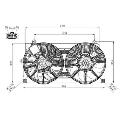Imagen de NRF 47940 Ventilador de Radiador 12 con bastidor soporte