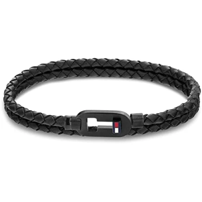 Imagen de Tommy Hilfiger Jewelry Pulsera para Hombre de Piel Negro 2790386