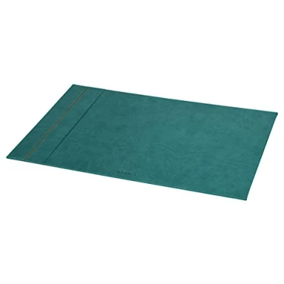 Imagen de RHODIA 194485C Almohadilla de escritorio rígida pavo real 60x40 cm Pespuntes naranjas Exterior piel sintética Organización oficina y almacenamiento diseñador