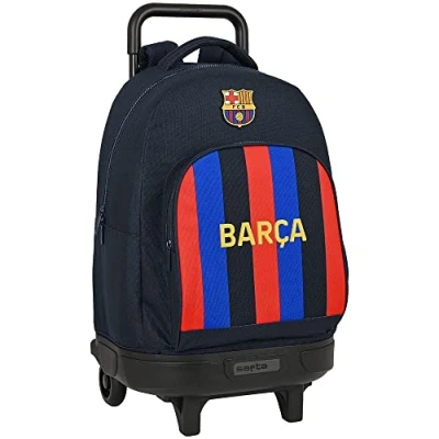 Imagen de Safta, Mochila Grande con Ruedas Compacta Extraíble F.C. Barcelona 1ª Equipación 22/23, 330x220x450 mm Unisex niños, Azul Marino Y Granate, Estándar