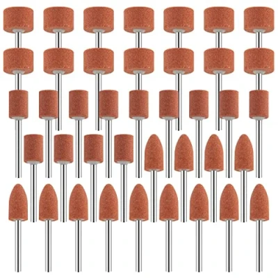 Imagen de 42 Piezas Juego de accesorios piedra amolar para dremel, Cabezal pulido abrasiva con vástago 3 mm piedra, metales
