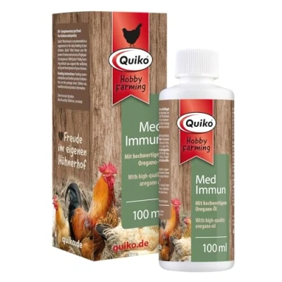 Imagen de Quiko Hobby Farming Med Immune 100ml Para pollos, codornices y aves de corral Con aceites esenciales orégano natural Rico en vitaminas Aprovecha el poder la naturaleza