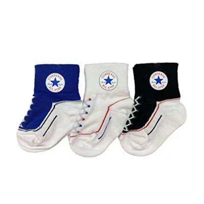 Imagen de Converse Chuck Infant Quarter 3 PACK Unisex Calcetines para niños, Talla: 15, blue