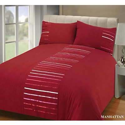 Imagen de Rapport Manhattan Juego de Funda nórdica Individual, Color Rojo, Poliéster y algodón, Sencillo, Suelto
