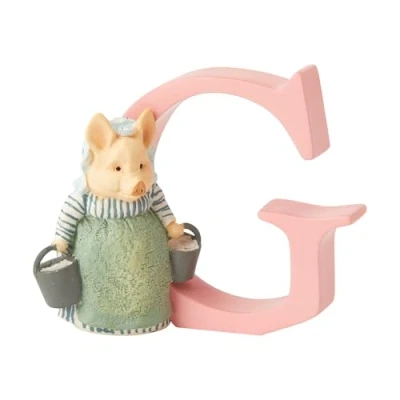 Imagen de Peter Rabbit, Figura de cerdita y Letra &quot;G&quot; para colgar, Home Deco, Enesco