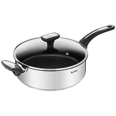Imagen de Tefal Emotion Sartén de 26 cm, 4 L, tapa cristal, revestimiento antiadherente, difusión calor homogénea, termo Signal, diseño elegante, mango resistente, inducción E3003304