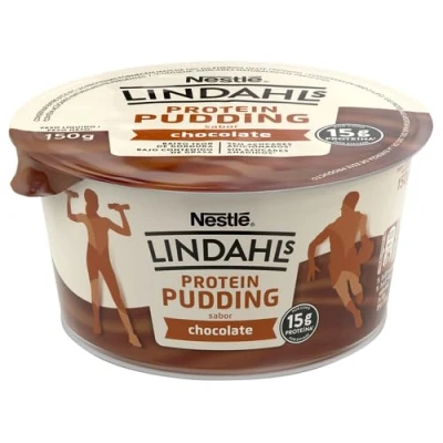 Imagen de PACK 4 UNIDADES Pudding con alto contenido en proteínas (15 g) LINDAHLS de Nestlé 4x150 g. (Chocolate)