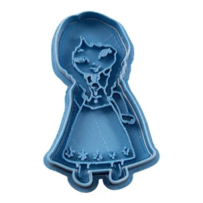 Imagen de Cuticuter Anna Princesa Frozen Chibi Cortador de Galletas, Plástico, Azul, 8x7x1.5 cm