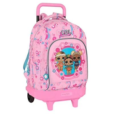 Imagen de LOL SURPRISE! Glow Girl Mochila Grande con Ruedas, Compacta, Extraíble, Ideal para Niños de Diferentes Edades, Cómoda y Versátil, Calidad Resistencia, 33x22x45 cm, Color Rosa