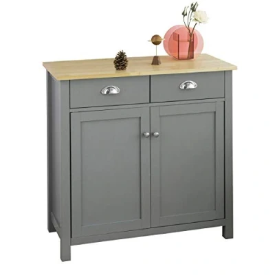 Imagen de SoBuy FSB25 HG Mueble Entrada Recibidor Aparador Cocina con 2 Cajones y Puertas 80 x 36 81 cm ES (Gris)