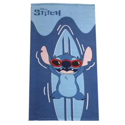 Imagen de Theonoi toalla infantil para sauna, de playa, ducha, baño, 70 x 140 cm, regalo niños (Stitch Surfer)