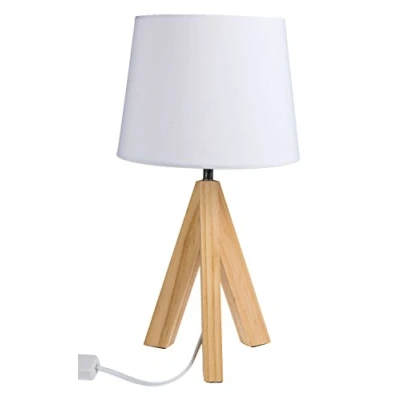 Imagen de Out of the blue Lámpara de Mesa con Patas Madera, Modelo 1, Aprox. 36 cm E14, Blanco, 20 x