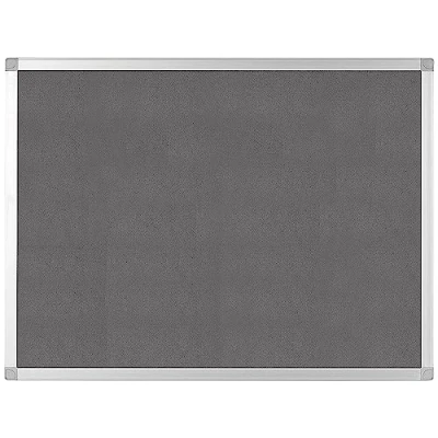 Imagen de Q Connect Tablero de anuncios mural con marco aluminio (fieltro, 1200 x 900 mm), color gris