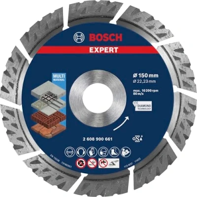 Imagen de Bosch Professional 1x Disco de corte diamante Expert MultiMaterial (para Hormigón, Ø 150 mm, accesorios Amoladora grande)