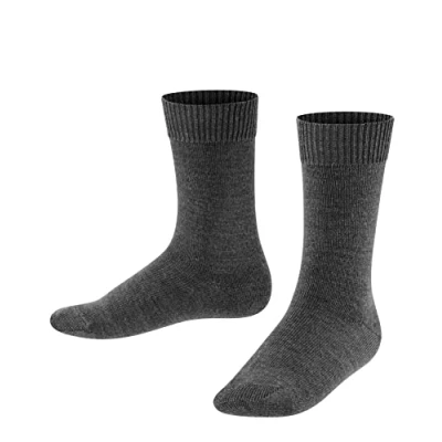 Imagen de FALKE Comfort Wool K SO lana algodón unicolor 1 par, Calcetines Unisex niños, Gris (Dark Grey 3070), 31 34