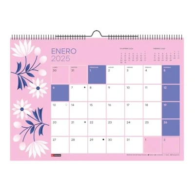Imagen de Miquelrius Calendario de Pared 2025, A3: 420 x 296 mm, Con espacio para anotar, Encuadernación espiral doble, anual colgar, Español, Diseño Flores