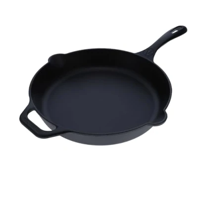 Imagen de VICTORIA Sartén Hierro Fundido Esmaltado Inducción 25cm, Apta para Fuego, Barbacoa, Horno, Vitrocerámica, Gas, Cast Iron Skillet, Libre de Tóxicos sin PTFE ni PFOA