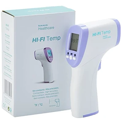 Imagen de Taurus 985003000 Healthcare HI FI Temp Termómetro infrarrojo, medición precisa, C y F, sin contacto, entre 3 5 cm, función memoria, con pilas, corporal superficies