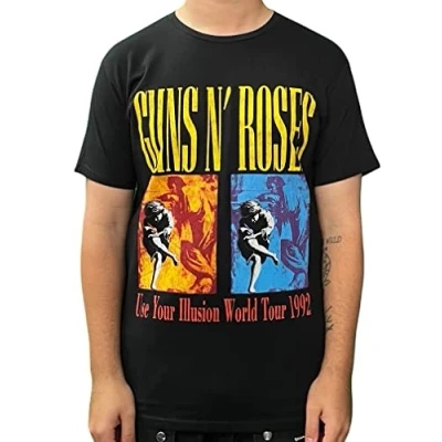 Imagen de Guns N&#039; Roses Unisex Tee: Use Your Illusion World Tour (Back Print) Medium Black