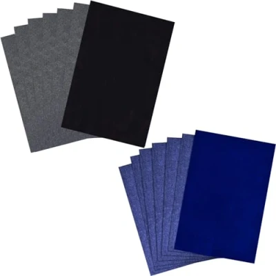 Imagen de 50 Hojas Papel Calco Negro y Transfer Azul, Carbon para Calcar A4, de Grafito trazar patrones dibujo en proyectos Madera, Lienzo, Papel, Cerámica
