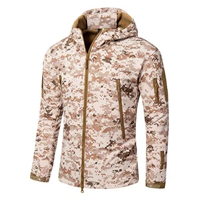 Imagen de Bebling Chaqueta Táctica Militar Softshell para Hombre con Capucha Fleece SMMC, Mediano