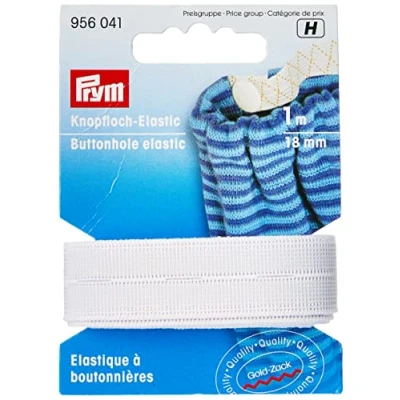 Imagen de Prym Buttonhole Elastic, Polyester, White, 8 x 5 2 cm