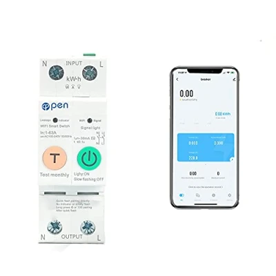 Imagen de TUYA APP 2P 63A Rail Din WIFI medidor de energía inteligente consumo kWh interruptor disyuntor