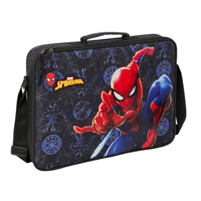 Imagen de Safta SPIDERMAN ATTACK Cartera Extraescolares, Maletín Portatodo, Bandolera, Cómoda y Versátil, Calidad Resistencia, 38x6x28 cm
