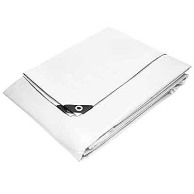 Imagen de ECD Germany Lona de Protección Impermeable con Ojales 6x12m 72m² 180g/m² Polietileno Blanco Resistente contra Moho y Rayos UV Cubierta Multiusos Ideal para Muebles Jardín Almohadilla Tienda