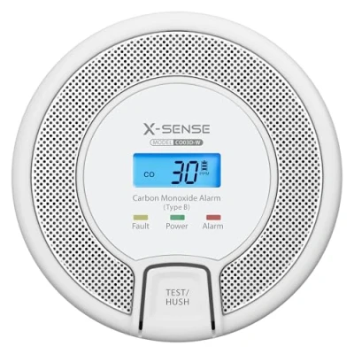 Imagen de X Sense Detector de Alarma monóxido Carbono interconectado, CO reemplazable con batería LCD fácil Leer, Cumple el estándar EN 50291, CO03D W, Link+