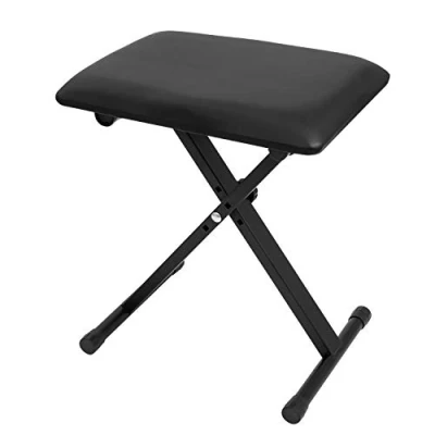 Imagen de Cascha HH 2081 Banco para teclado, banqueta, butaca, regulable en altura, plegable, funda de piel sintética noble