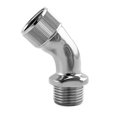 Imagen de QWORK Adaptador de Codo para Alcachofa Ducha, Latón Cromado, Rosca Interior y Exterior 1/2&quot; (13 mm), 1 Pieza