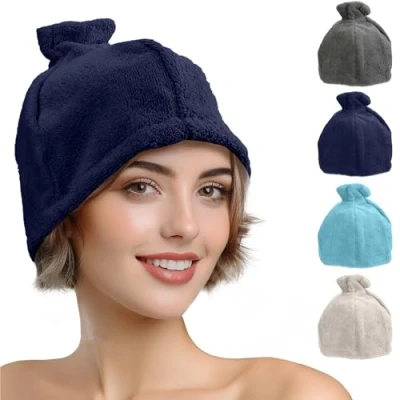 Imagen de JEMIDI Gorro para Sauna Sombrero Azul 100% Algodón Hombre y Mujer Accesorios Unisex Saunas