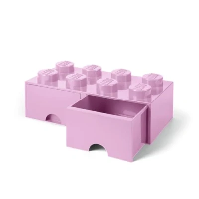 Imagen de Room Copenhagen 40061738 Caja de Almacenaje Apilable, Ladrillo 8 pomos, 2 Cajones, 9.4 l, Rosa (Light Purple), 50 x 25 18 cm